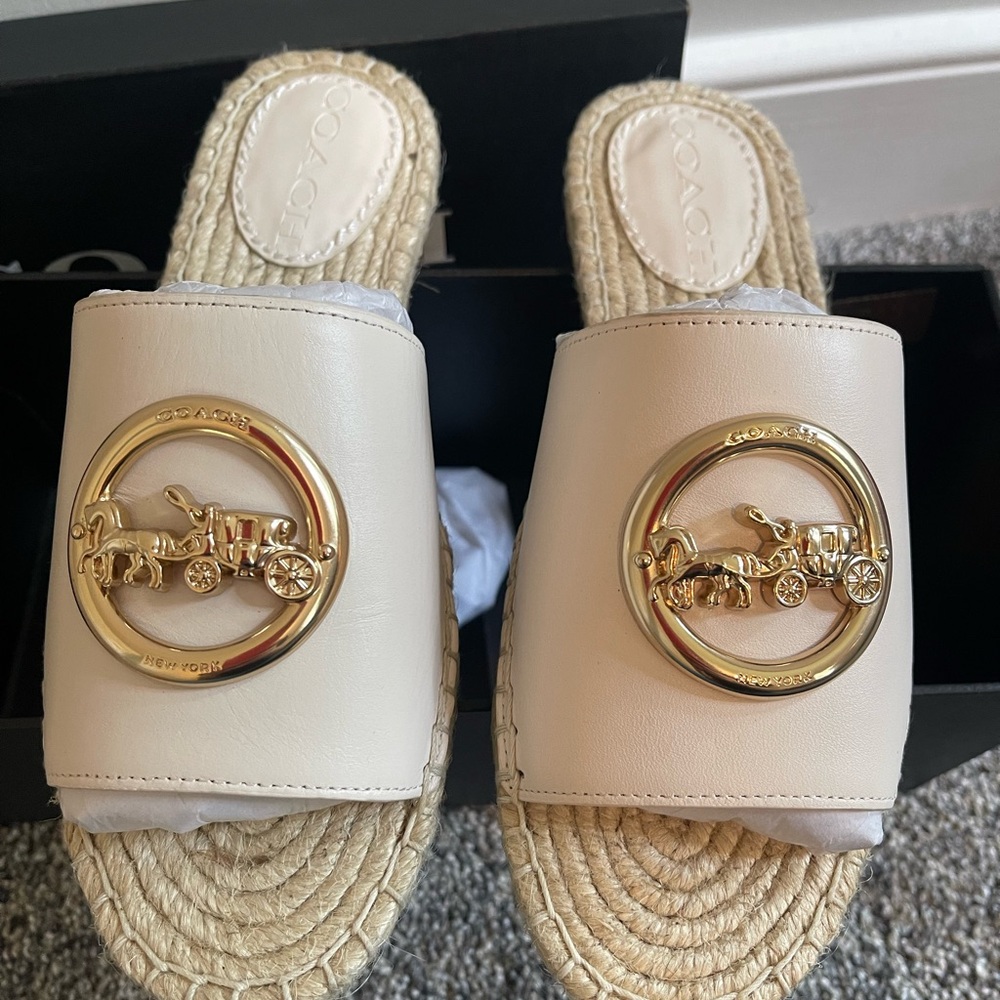 COACH Corey Leather Espadrille NEW in box size 5